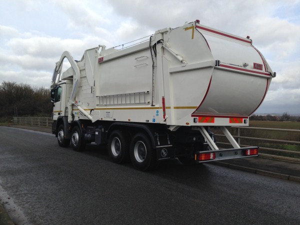 2013 Mercedes Actros, c/w Remanufactured Heil Front End Loader