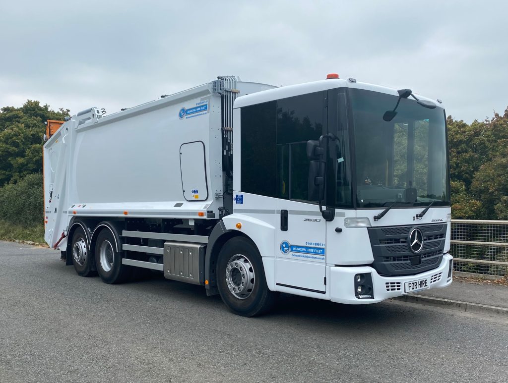 Mercedes Econic 2630L fitted with Dennis Olympus OL21W body and Terberg OmniDEL Domestic bin lift